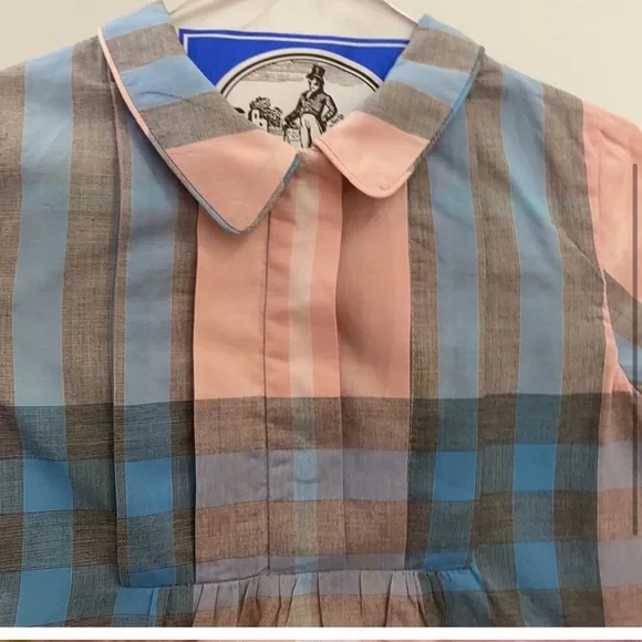 Burberry 2T toddler pink plaid shirt dress w/ short sleeves - Picture 4 of 4